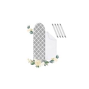 BillyBath Housse Table &agrave; Repasser,100% Coton Housse de Planche &agrave; Repasser Turbo &agrave; Trois Couches &eacute;paissie, adapt&eacute;e &agrave; Une Planche &agrave; Repasser de 110-125 * 30-42CM avec Chiffon &agrave; Repasser