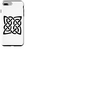 Noeud celtique beau nœud celtique carré nœud ligne noire Coque pour iPhone 7 Plus/8 Plus