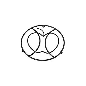 DRW Dessous de Plat Rond en métal Noir 17 x 17 x 2 cm