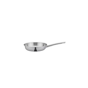 Spring Brigade Premium Poêle à frire, taille XL, diamètre 24 cm, en acier inoxydable, surface de cuisson polie, noyau en aluminium triple couche, pour tous les types de feux, y compris l'induction,