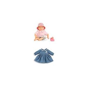 Corolle Lot de Mon Premier Poupon, Bébé Bain Coralie, avec Jouet de Bain Canard, 30cm, dès 18 Mois, 9000100870 Robe, Weekend à Paris, vêtement, pour Poupon 30cm, dès 18 Mois, 9000111050