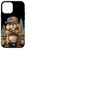 Castor Cool avec Casquette am&eacute;ricaine et for&ecirc;t pour Adultes et Enfants Coque pour iPhone 12 Mini
