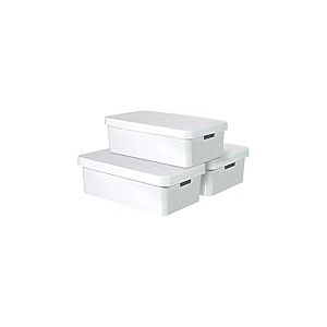 Curver 240671 Boîte de Rangement avec Couvercle Plastique, Gris, 30 L