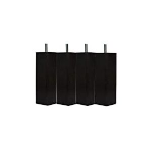 MARGOT 3700527819136 Douceur Scandinave Carré Lot de 4 Pieds de lit Bois Noir Hauteur 15 cm