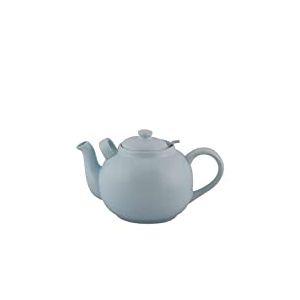 PLINT Simple & Stylish Ceramic Teapot, Globe Teapot with Stainless Steel Strainer, Ceramic Teapot for up to 10 cups, 2500 ml Ceramic Teapot, Flowering Tea Pot, TeaPot for Blooming Tea, Ice Color