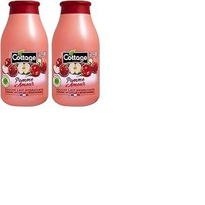 Cottage Gel Douche Lait Hydratant 97% d'Ingr&eacute;dients d'Origine Naturelle, 250ml -Fabriqu&eacute; en France- Pomme d'Amour (Lot de 2)