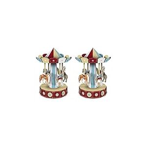 Beistle Lot de 2 centres de Table en 3D Motif carrousel de Cirque Multicolore 25,4 cm