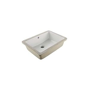 VEVOR Lavabo de salle de bain sous plan, 470 x 335 mm, vasque rectangulaire en céramique blanche avec trou de trop-plein, évier moderne à encastrer sous le comptoir, pour petit espace, maison et hôtel