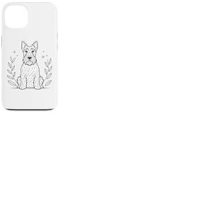 Line Art Scottish Terrier Minimalist Coque pour iPhone 13