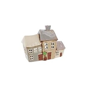Shudehill Giftware Village Pottery Photophore 3 Maisons de Jardin Gris