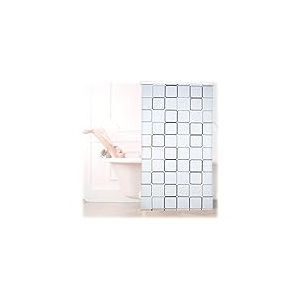 Relaxdays 10026666_1047 Carré, 120x240 cm, Rideau de douche, baignoire bain store, fixation plafond, semi-transparent, PVC, plastique, aluminium, 240 x 120 x 5 cm