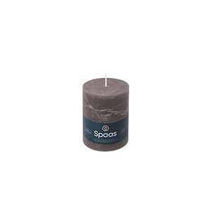 Spaas Bougie Pilier Rustique 80/110 mm 65h - gris foncé