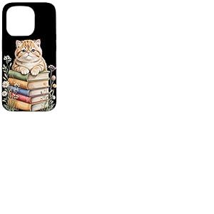 Exotic Shorthair Bookworm Flowers Book Reading Books Coque pour iPhone 15 Pro