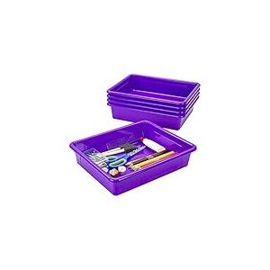 Storex Lot de 5 Plateaux de Rangement, Format Lettre, 25,4 x 33 x 7,6 cm, Violet, 62521U05C
