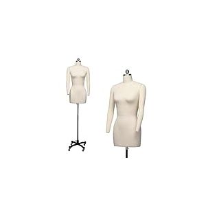 Bonnlo Mannequin de Couture pour Femme, Taille 6, Forme de Robe Professionnelle pour présentation et Design sur Mesure, Torse réglable en Hauteur avec Base en métal Stable (sans Bras, 6)