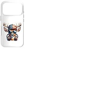 Cerf avec Chapeau Drapeau am&eacute;ricain et Casque Coque pour iPhone 17 Pro