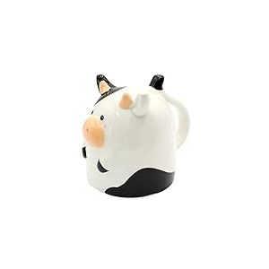 Dekohelden24 Tasse à café avec motif de vache - Dimensions (H x Ø) : 12 x 9 cm - Capacité : 580 ml - Noir et blanc