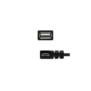 Brightium Câble USB 2.0 OTG coudé, connecteur Micro B/M vers A/H, Noir, Mesure 15 cm, idéal pour Les connexions Entre appareils Mobiles et périphériques tels Que Les claviers ou Les clés USB.