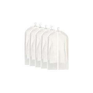 Lot de 4 housses de protection transparentes 60 x 120 cm avec fermeture éclair pour costumes, robes, manteaux