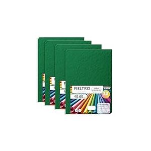 m-office Feutrine Loisir Créatif, Feutrine de Couleurs, Douce et Flexible, Matériau pour Couture, Tissus Patchwork, Idéale pour Projets DIY, Artisanat ou Décoration, 40x60cm (Vert Foncé, 40 pcs)