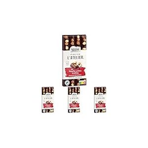 Nestl&eacute; Les Recettes de L'Atelier - Tablette Chocolat Noir Noisettes enti&egrave;res torr&eacute;fi&eacute;es - 170g (Lot de 4)