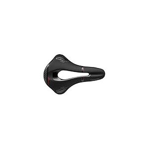 Selle San Marco SHORTFIT Carbon FX - Selle V&eacute;lo Route & Gravel, Cadre Carbone, Trou Anatomique Confort Max - Taille L3, Noir/Rouge
