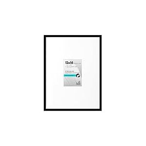 Americanflat Streamline Cadre photo fin à poser au mur avec plexiglas poli, s’utilise comme cadre de 10,2 x 15,2 cm avec passe-partout ou cadre de 30,5 x 40,6 cm sans passe-partout, Noir