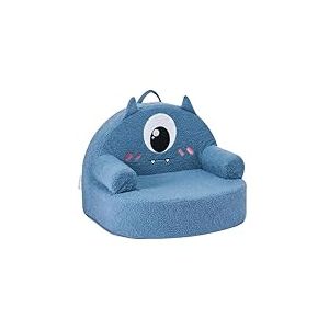 VEVOR Fauteuil pour Enfants Confortable Style Monstre, Chaise Enfant en Mousse avec Accoudoirs, Sofa Tout-Petits Amovible et Lavable, en &Eacute;ponge 28D et Peluche, pour Chambre et Salle de Jeux, Bleu