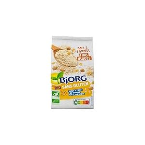 BJORG - Mix 3 Farines Tous Usages - Farine Sans Gluten Bio - Farine de Riz Complet, Pois Chiche et Ma&iuml;s - 2x 500 g