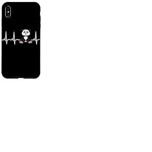 Panda Heartbeat Panda EKG Heart Idée amusante pour les amateurs de panda Coque pour iPhone XS Max