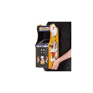 Numskull Quarter Arcades Édition collector Burger Time – Mini borne d’arcade à l’échelle 1/4 en bois – Réplique authentique rétro avec ROM originale, accès aux interrupteurs DIP, écran TFT 5" pour passionnés