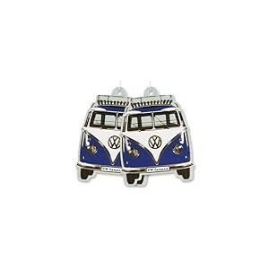 BRISA VW Collection Distributeur de parfum rafraîchissant pour voiture Volkswagen avec motif Combi T1 Bus Vendu à l'unité (Face du bus/Océan/Bleu/Ensemble de 2)