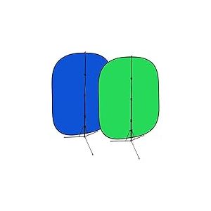 Fotodiox Kit de Toile de Fond Pliable 2 en 1 Chromakey Vert + Bleu 1,5 x 2,1 m avec Support
