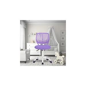 FurnitureR Chaise de Bureau Polyvalente pour Enfants, Chaise de Travail sans Accoudoirs à Hauteur Réglable, Chaise d'Étude Pivotante Colorée pour L'école et Le Bureau à Domicile, Violet