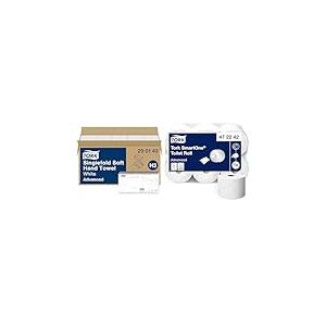Tork Essuie-mains pliés en V Advanced - 290143 - Papier d'essuyage pour Distributeur H3 - Absorbant & SmartOne Papier toilette rouleau blanc T8, Advanced, 2 plis, 6 x 1 150 feuilles, 472242