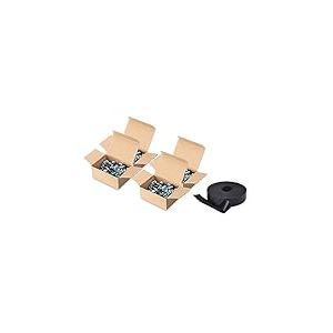 DIGITUS Set: Vis M6 & écrous cage - 200 pièces - Pour armoires 19 pouces & 10 pouces - Argent + Velcro pour gestion des câbles