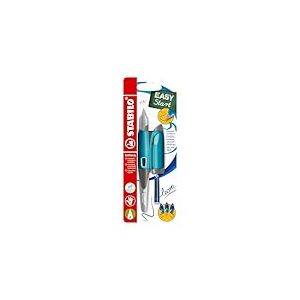 STABILO EASYBIRDY Stylo plume ergonomique pour droitier Vert aqua/menthe + outil pour échange de plume