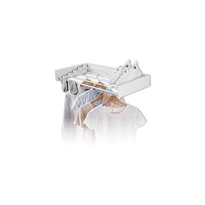 EASYmaxx Séchoir Mural 400 - Peu encombrant et Extensible - 80 cm x 40 cm x 10,5 cm - Longueur de séchage 4 m - Séchoir à Linge pour séchage sans Courant à l'intérieur et à l'extérieur