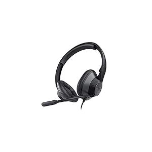 Creative HS-720 V2 USB Digital Audio on-Ear Headset with Noise-Cancelling Condenser Boom Mic, Inline Mic Mute/Calls/Volume Control and Mic-Monitoring Feature, Simple Plug-and-Play for Video Calls