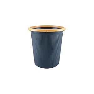 ASelected Corbeille à papier ronde en plastique de 16 L, bleu, petite poubelle pour cuisine, maison, chambre, salle de bain, armoire, bureau, camping et extérieur