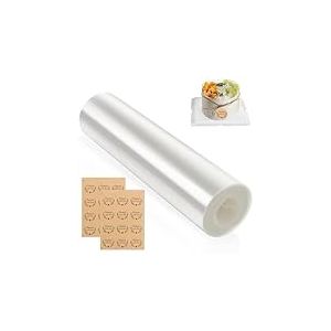 ASelected Rouleau de bordure de g&acirc;teau en ac&eacute;tate transparent r&eacute;utilisable avec autocollants pour d&eacute;coration de g&acirc;teaux, mousse au chocolat, anneaux de dessert - 20 cm x 10 m