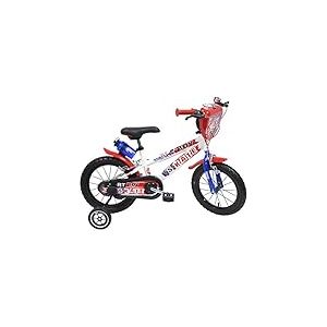 Denver 16 RT Vélo 16' Garçon Skate Mixte Enfant, Blanc/Rouge/Bleu, pour Un utilisateur de Taille Entre 100 et 120 cm