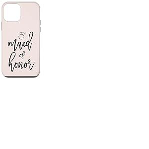 Maid of Honor Script Bague en Diamant Graphique Mariage Coque pour iPhone 12 Mini