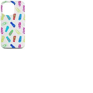 Tongs Multicolores Sandales Motif Plage Vacances &eacute;t&eacute; Coque pour iPhone 13 Pro