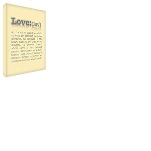 Feel Good Art The Meaning of Love Gallery Toile avec panneau avant massif Crème 30 x 20 x 4 cm
