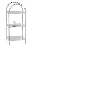 WENKO Étagère exclusive - arc en demi-cercle, 3 étagères, Acier, 37 x 87 x 34 cm, Chromé