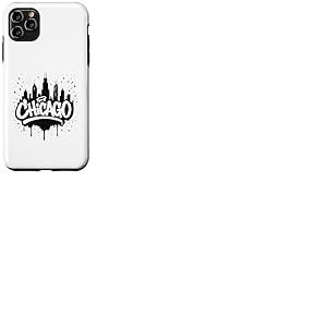 Chicago City Skyline Graffiti Street Art Souvenir de voyage Coque pour iPhone 11 Pro Max