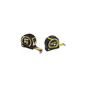 Stanley 1-30-657 - mètre Tylon Bi matière 8m x 25mm - Ruban Anti-Corrosion & 1-30-697 - Mètre Tylon Bi matière 5m X 19mm - Ruban Anti-Corrosion - Blocage Du Ruban - Position Du Zéro Réel