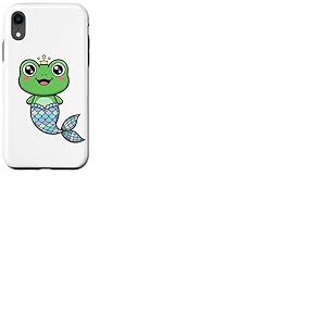 Mignon Grenouille sir&egrave;ne Kawaii Prince Couronne Pastel Queue Coque pour iPhone XR