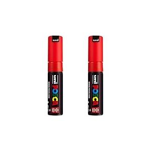 POSCA UNIBALL Marqueur peinture à l'eau, encre à pigmentation rouge, pointe large UNI PC7M R (Lot de 2)